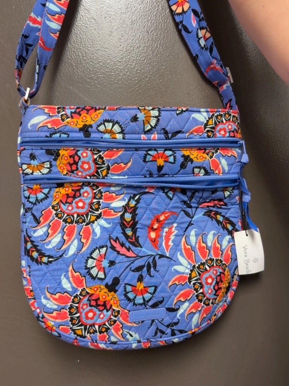 NWT Vera Bradley Triple Zip Hipster Crossbody Bag in Marrakesh Paisley